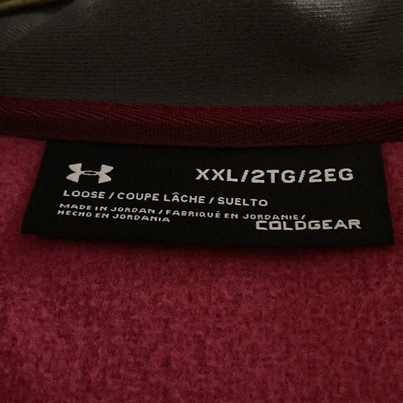 Under Armour mens XXL cold gear quarter zip pullover deep burgundy - Picture 3 of 10